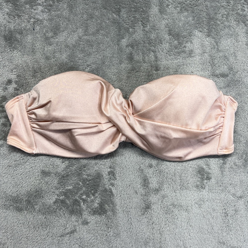 Victoria's Secret Bikini Top Peach‎ Pink Knockout Bandeau Size 34B